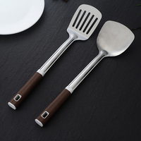 7 Pièces d'Ustensiles de Cuisine Modernes en Acier Inoxydable, Poignée en Plastique Bleue Anti-Brûlure, Spatule Louche à Soupe, Outils de Cuisine pour la Maison