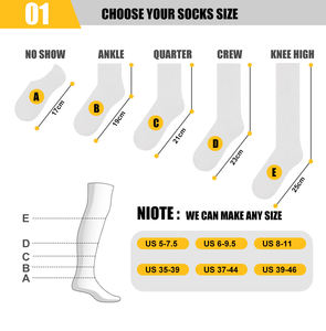 Chaussettes de compression montantes en coton avec logo personnalisé, antidérapantes, pour hommes et femmes, vente en gros - Product Image 6