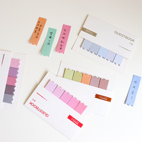 Marque-pages autocollants Morandi Color, index pastel macaron avec pochette pour carnets