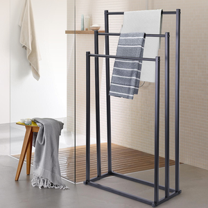 Simple <span class=keywords><strong>trois</strong></span> couches au sol ménage sans poinçon support multifonctionnel salle de bain porte-serviettes décoration support - Product Image 4