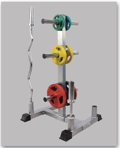Porta Piastre Pesi Verticale Multifunzione per Fitness con Supporto per Bilanciere e Piastre Bumper - Product Image 2