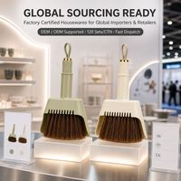 Brosse de nettoyage de bureau anti-poussière fine avec pelle et peigne à dents pour clavier, ordinateur portable, bureau, table et nettoyage des petits coins