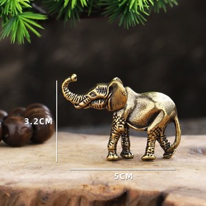 Elefante Creativo Adornos Antiguo Metal Sólido Animal Estatua Artesanía Té Mascota Hogar Oficina Decoración de Escritorio - Product Image 5