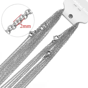 10 pz/lotto 50cm in acciaio inox catene a maglie collane cubane catene incrociate accessori fai da te regali gioielli d'oro fare all'ingrosso - Product Image 4