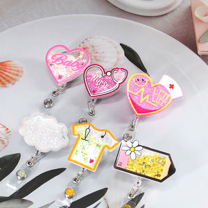 Il più popolare Custom Heart Nurse acrilico Cute Reel Holder nome traslucido retrattile <span class=keywords><strong>Badge</strong></span> Reel - Product Image 2