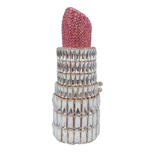 Bolso de Noche con Forma de Lápiz Labial, Deslumbrante Bolso de Mano con Cristales, Bolso Personalizado para Mujer - Product Image 6
