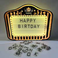 Tablero de letras del alfabeto DIY de acrílico OEM, señal de mensaje de pantalla VIP, presentador de botella LED luminoso con logotipo personalizado para club nocturno