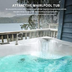 Baignoire d'angle en verre d'intérieur moderne <span class=keywords><strong>prix</strong></span> <span class=keywords><strong>Spa</strong></span> trempage multi-fonctionnel acrylique appartement <span class=keywords><strong>nordique</strong></span> bain à remous - Product Image 2