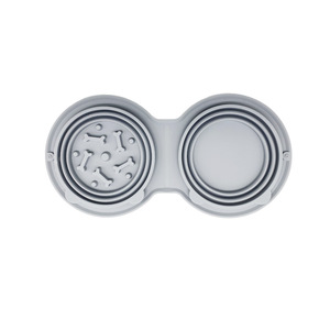 2 In 1 Pet Slow Feeding Bowl Silicone Foldable Non Slip Dog Cat Food Bowl Rounded Shape Simple Style Food Grade Material - Product Image 2