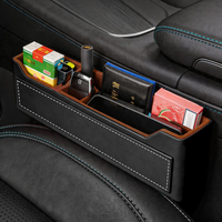 Organisateur universel en cuir pour l'espace entre les sièges de voiture, avec rangement multi-emplacements en PVC pour téléphone, câble et cartes