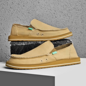Chaussons d'été décontractés de luxe pour hommes, en toile respirante et légère, à enfiler, style demi-mules, durables, grandes tailles 39-47 - Product Image 1
