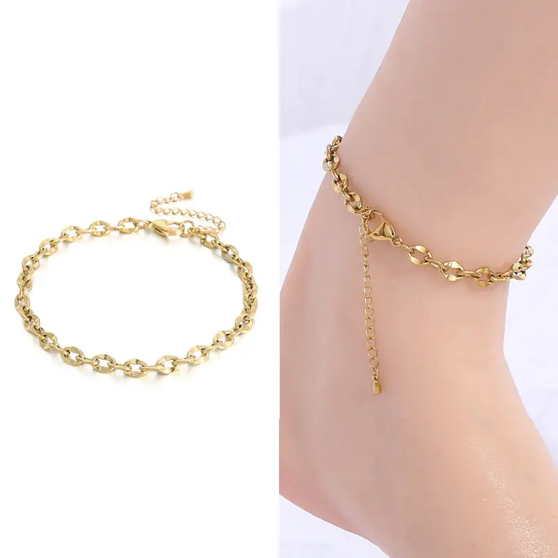Wholesale Hip Hop Accessories Stainless Steel Chain Cross Foot Jewelry Women's anklets Fashion Anklet For Women
