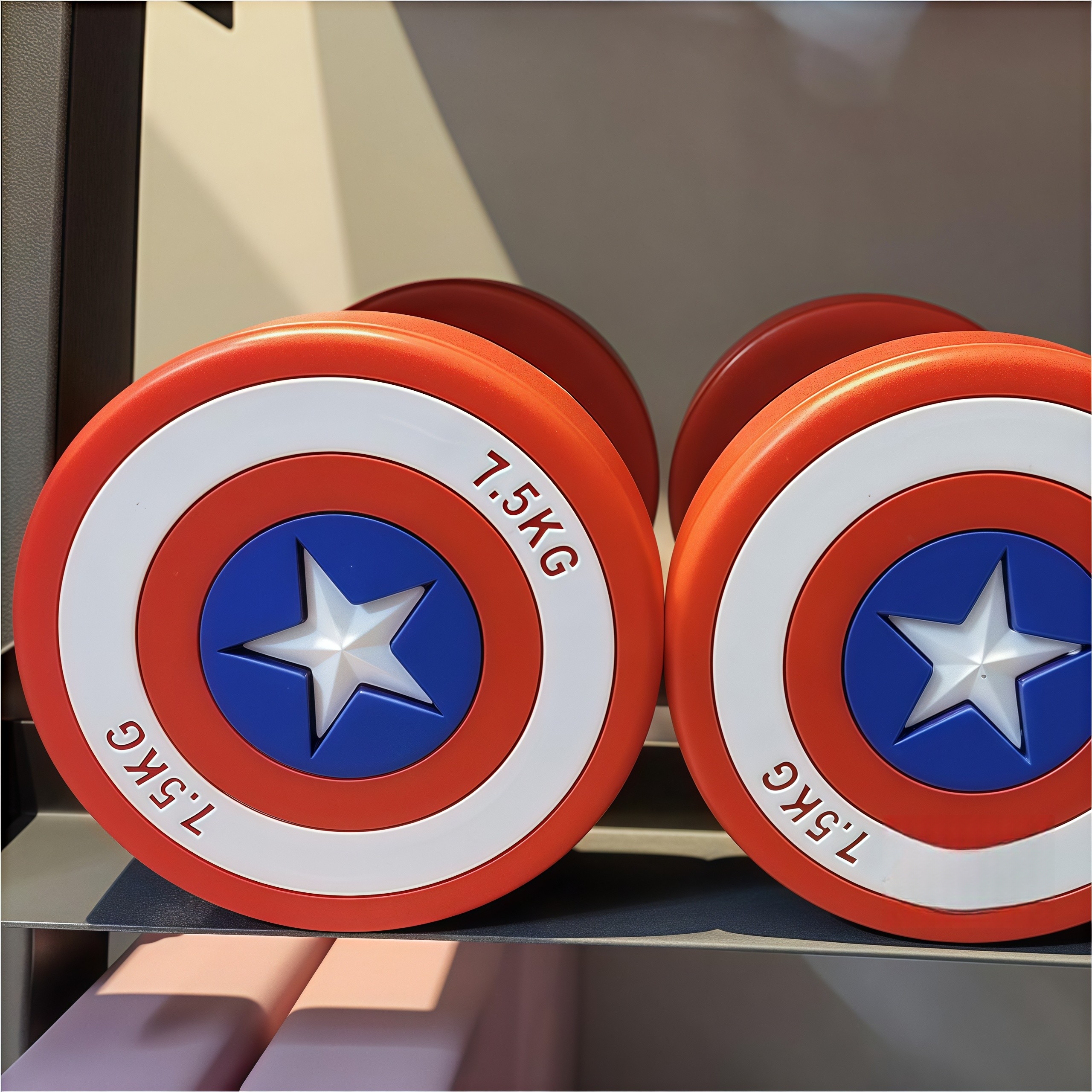 Captain America 20KG Home Gym Training Set Pure Steel-Coated Dumbbells with Free Rubber Fitness for Men and Women