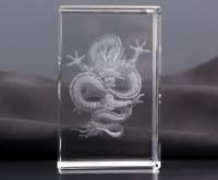 Honor of Crysal K9 bloque 3D claro zodiaco chino láser dragón Animal cubo decoración del hogar