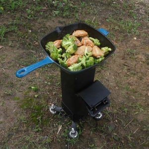 Poêle à granulés de <span class=keywords><strong>bois</strong></span> moderne, mobile, autoportant, pour cuisine extérieure, en acier noir mat, 80 % d'efficacité - Product Image 3