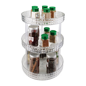 Transparent Plastic Rotating Shelf 3 Tier Cosmetic Desktop Storage Organizer for Makeup and Skincare - Product Image 4