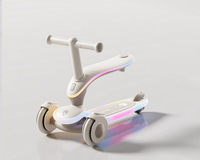 Trottinette Enfant Moderne et Populaire, Pliable, à Trois Roues, Hauteur Réglable, avec Lumières LED et Frein Arrière