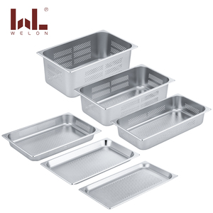 Welon-Sartenes de acero inoxidable 201 GN estilo americano, plato de frotamiento, sartén para comida, estándar/antiinterferencias, varios tamaños para hoteles - Product Image 3