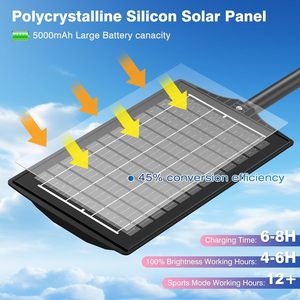 Farola Solar con Panel de 8W, 120 LED 5730, Batería LiFePO4 32650 de 5Ah, Sensor de Radar y Control de Luz con Soporte - Product Image 5