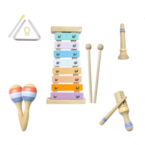 Wholesale Wooden Percussion <b>Instrument</b> Set With Xylophone Maraca Piccolo Flute Sound Tube For Kids <b>Music</b> Education And Play - Product Image 2
