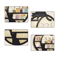 Étagère murale flottante en bois pour cristaux de lune, étagère en forme de croissant de lune, organisateur essentiel pour pierres, rangement pour roches