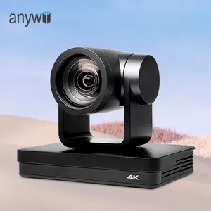 Anywii卸売高品質4K NDI PTZカメラ12倍光学ズームH DM I USB3.0IPライブストリーミングカメラ教会教育用