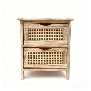 Armoire de rangement classique en rotin et bois massif, <span class=keywords><strong>tiroir</strong></span> en bois, chambre à coucher, salon, salle à manger, décoration d'intérieur - Product Image 1