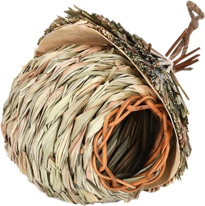 Tessuto a mano appeso uccelli case per la nidificazione di erba naturale nido di uccelli per il giardino - Product Image 1