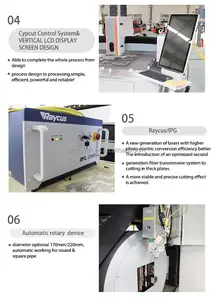 Machine de découpe laser à fibre 1325 1530 avec tuyau 2KW 3KW 4KW 6KW machine de découpe laser à tube métallique pour acier inoxydable