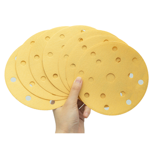 Klett-Schleifscheibe 6 Zoll 15 Löcher Runde Schleifscheibe Gelbe Schleifpapier-Scheibe zum Polieren - Product Image 3