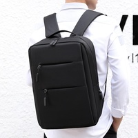 Sac à dos pour ordinateur portable pour homme, simple, grande capacité, pour les déplacements professionnels, sac à dos de voyage léger pour l'extérieur, sac à dos décontracté pour l'école, en polyester
