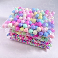 Vente en gros 500g Sachet de Macarons AB Solides Brillants Couleurs Perles à Trou Rond 6-16mm Perles Acryliques en Plastique pour la Fabrication de Sacs