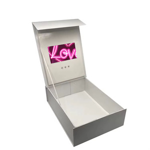 Grosir kotak magnetik lipat 7 inci 4.3 inci, Logo LCD kustom warna putih Glossy laminasi Embossing kemasan Video - Product Image 1