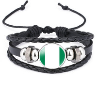 Bracelet ajustable en fil ciré tressé avec drapeau national de la Namibie, souvenir de la culture du désert, bijou cadeau