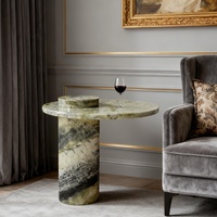 Table d'appoint moderne minimaliste en marbre vert Fendi, table d'angle de style nordique pour salon