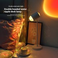 Projecteur d'ambiance AB moderne à double tête pour ondulations d'eau dynamiques, effet coucher de soleil, pour chambre et bureau