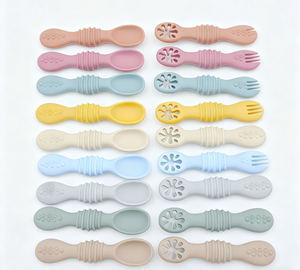 Juego de cucharas de silicona <span class=keywords><strong>para</strong></span> bebés, vajilla de silicona <span class=keywords><strong>para</strong></span> niños, <span class=keywords><strong>cuchara</strong></span> de comida auxiliar, suministros especiales <span class=keywords><strong>para</strong></span> madres e hijos <span class=keywords><strong>para</strong></span> comer - Product Image 5