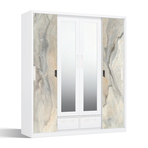 Steel Printed Clothes Almirah with Mirror <b>Sliding</b> <b>Doors</b> and <b>Large</b> Capacity - Product Image 2