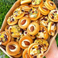 Kue Tartlet Nougat Kacang Mete Bentuk Pizza, Biskuit Keras Bernutrisi, Asin & Goreng, Kualitas Tinggi 500g, Camilan Kantor