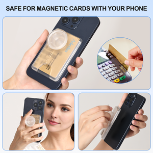 Cartera Magnética con Soporte, Tarjetero de Plástico para 3 Tarjetas, Portátil con Agarre para Dedos, Funda Tipo Cartera para iPhone 17 - Product Image 3
