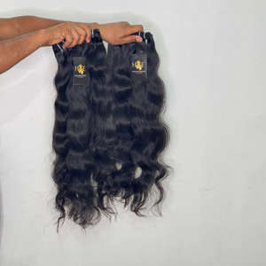 Cheveux alignés sur les cuticules du temple indien, vendeurs de cheveux humains de vison ondulés naturels 100%, vente en gros de paquets de cheveux brésiliens - Product Image 1