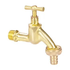 TMOK 16bar 1/2 Brass Outlet Valve Polished Faucet Water Tap Bibcock With External Thread Hose Nozzle