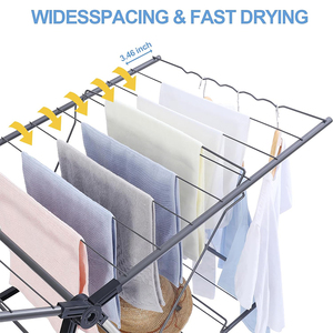 <span class=keywords><strong>Meilleur</strong></span> prix 17M robuste en acier inoxydable pliant étendoir support multifonctionnel vêtements chaussures Airer salle de bain facile pliable - Product Image 4