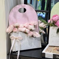 Boîte d'emballage de fleurs pliable et recyclable en carton ivoire couleur unie, personnalisable avec logo OEM, pour Noël et le Nouvel An, style vintage