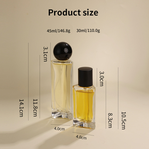 En stock – Flacons de <span class=keywords><strong>parfum</strong></span> de luxe en verre 30ML 50ML 100ML – Bouteilles en verre vides transparentes personnalisables anti-fuite avec pompe à brume fine à visser noire - Product Image 2
