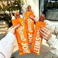 Sac en papier orange multifonctionnel long, résistant à la graisse, laminé, pour l'emballage des hot-dogs, des baguettes et des churros