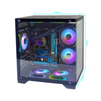 Boîtier PC Tour Gaming Pcooling Vue sur Mer ARGB ATX/Micro-ATX en Alliage d'Aluminium pour Ordinateur de Bureau