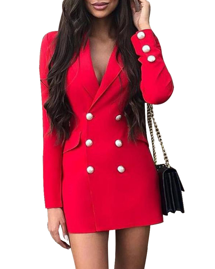 open lace back dress Monica Red Blazer Dress