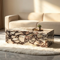 Table basse en marbre Palissandro de style moderne et luxueux pour la décoration de la maison, salon, hôtel, bar, café
