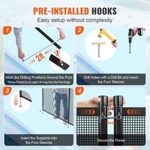 DB Wholesale Valla de piscina de 4x72 pies para piscinas enterradas Fácil instalación DIY Equipo de protección de seguridad para niños extraíble - Product Image 5